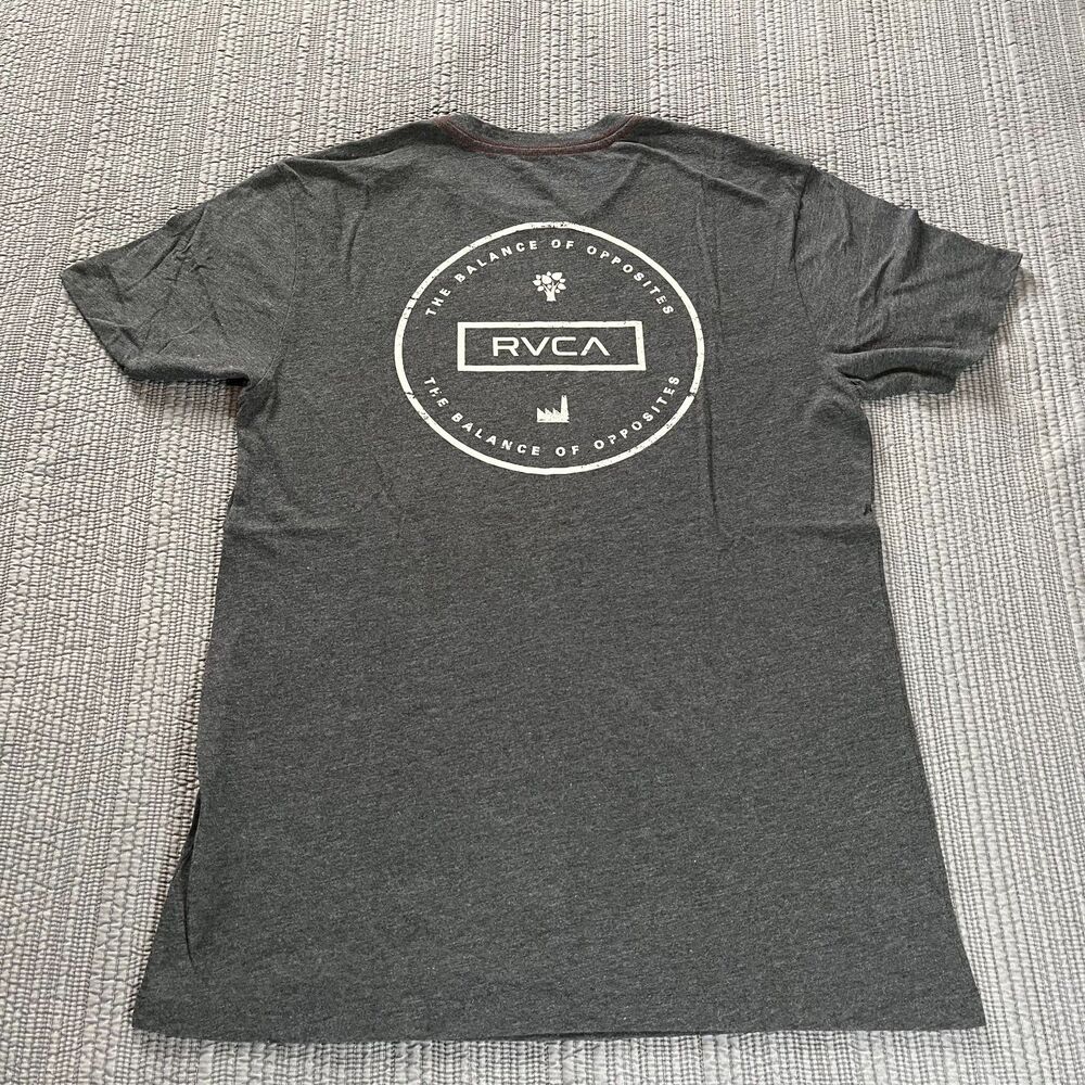 RVCA Balance of Opposites T-Shirt Men’s Large Gray Vintage Dye Graphic Logo